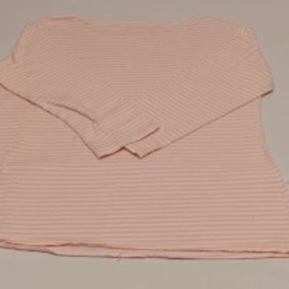 Cut Loose Tee Women's M Shirt Pink w Pink Stripes 3/4 Sleeves Cute Casual Top - Picture 5 of 8